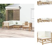 vidaXL Bamboe Tuinset - Modulair - Sterk en duurzaam - Comfortabel - Praktische tafel - Tuinset