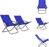 vidaXL Strandstoelen - Blauw - 58 x 76 x 88 cm - Inklapbaar - Tuinstoel
