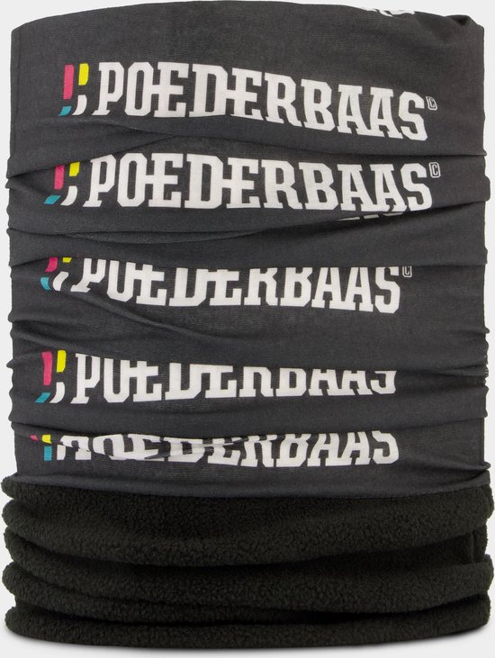 Poederbaas nekwarmer One Size - logo print, nekwamer met fleece aan binnenzijde