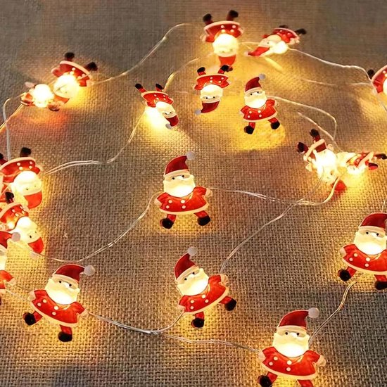 Guirlande lumineuse d'intérieur à piles 2 m 20 LED, décoration de Noël,  rideau