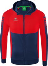 ERIMA Six Wings Trainingsjack Met Capuchon New Navy-Rood Maat M