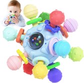 Bijtring, speelgoed van siliconen vanaf 0-6 maanden, sensorisch rammelaar, babyspeelgoed, Teether Ball vanaf 3 maanden, cadeau vanaf 3 6 9 maanden