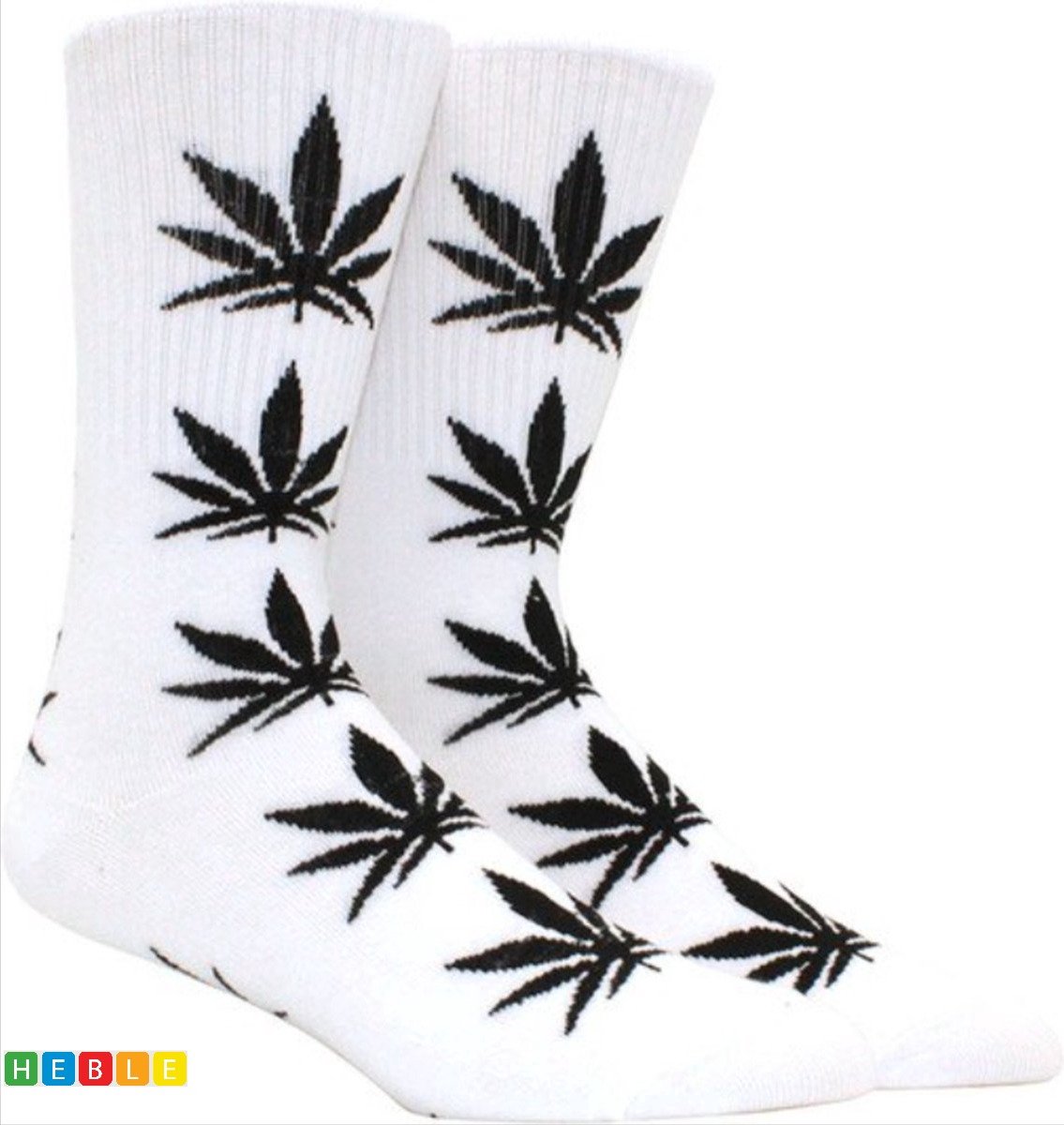 ***Wietsokken Cannabissokken Cannabis Unisex sokken – van Heble®*** Zwart