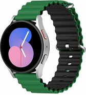 By Qubix 20mm - Ocean Style bandje - Groen - zwart - Geschikt voor Huawei watch GT 2 (42mm) - Huawei watch GT 3 (42mm) - Huawei watch GT 3 Pro (43mm)