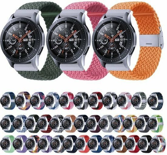 By Qubix - 20mm - Braided nylon bandje - Oranje - Geschikt voor Huawei watch GT 2 (42mm) - Huawei watch GT 3 (42mm) - Huawei watch GT 3 Pro (43mm)