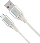 USB-C Kabels Oplaadkabel USB-C Kabel Gevlochten Nylon - USB C naar USB A Datakabel - Wit - 1 meter