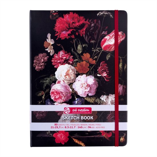 Talens Art Creation Schetsboek Stilleven met bloemen in een glazen vaas | 21 x 29,7 cm, 140 g, 80 vellen - Talens Art Creation