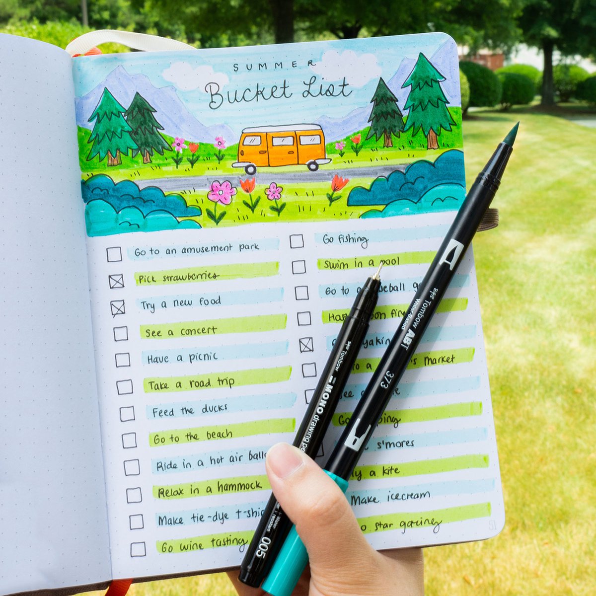 Tombow Brush pen - ABT N15 - Dual Brushpen - Zwart — afbeelding 4