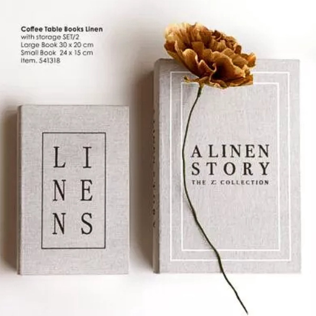 Koffietafelboeken Luxe Fabric - Koffietafelboeken Linen, 2 st. - Luxe Koffietafelboeken grijs