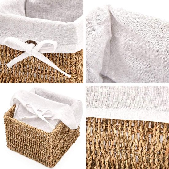 Natuurlijke rieten mand, klassieke handgeweven huishoudelijke rieten opbergmand met deksel met doek voeringen Grote wasmand opslag rieten rotan manden (Color : White Large Natuurlijke rieten mand, klassieke handgeweven huishoudelijke rieten opbergmand met deksel met doek voeringen Grote wasmand opslag rieten rotan manden (Color : White Large