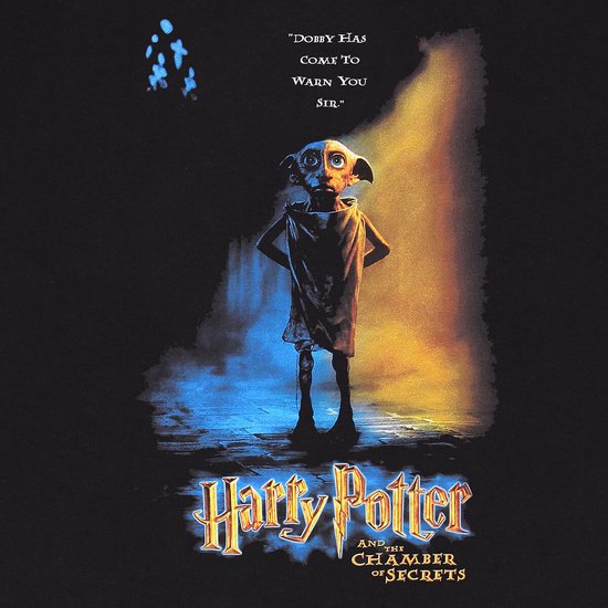 T-Shirt à Manches Courtes Harry Potter Dobby Poster Zwart Unisexe - S