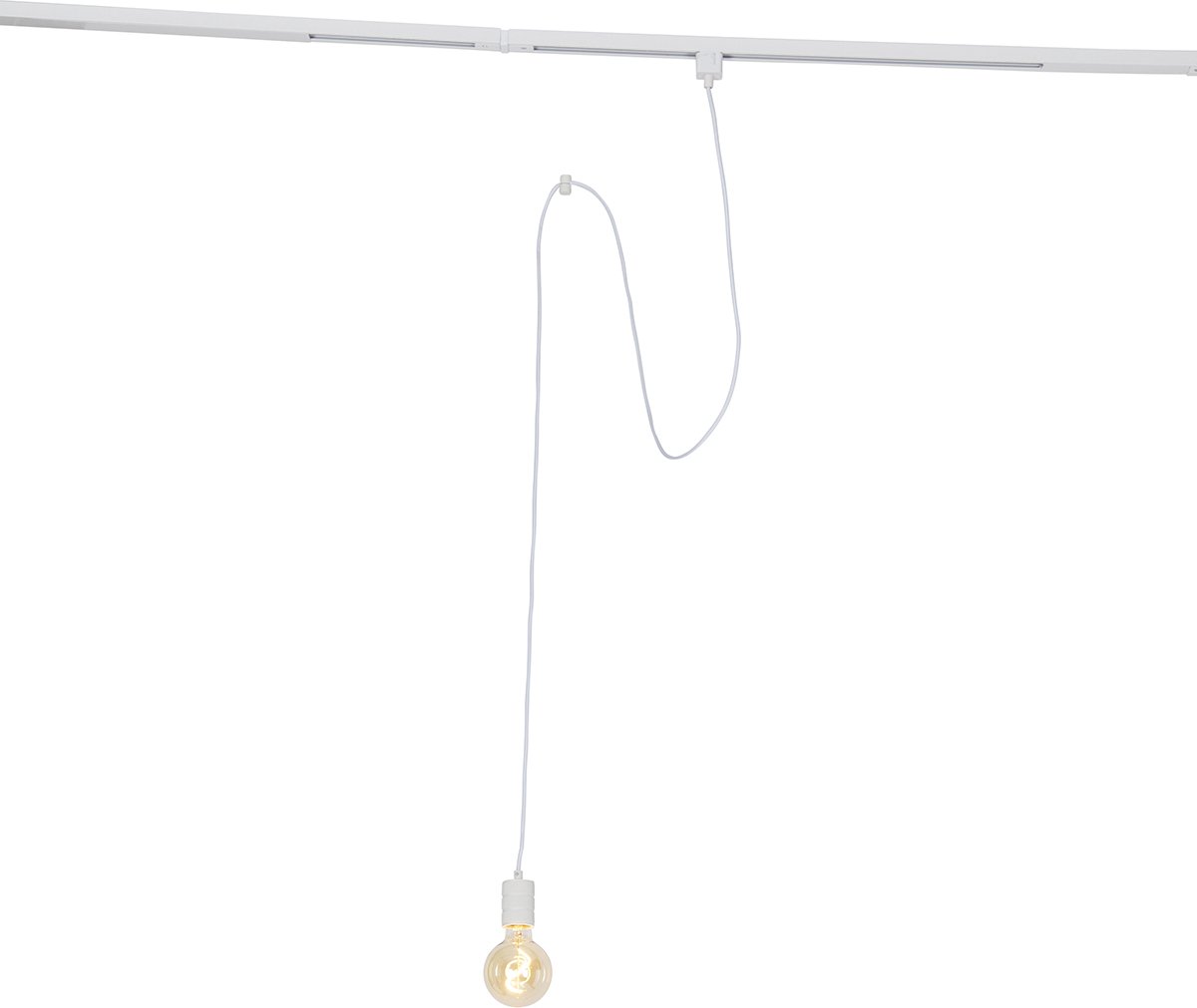 QAZQA Hanglamp met rail ophanging wit - Cavalux
