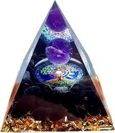 7 chakra-kristallen piramide, natuurlijke kristallen thuiskamer, Feng Shui decoratie, amethist genealing kristal voor divinatie, meditatie, yoga, balansbescherming, 6 cm