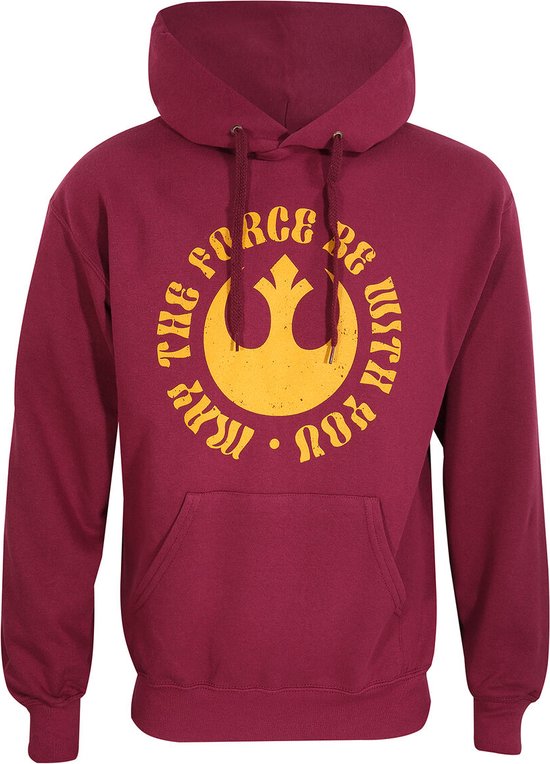 Uniseks Hoodie Star Wars May The Force Be With You Bordeaux - XXL