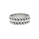 SILK Jewellery - Zilveren Ring - Weave - 161.18 - Maat 18,0