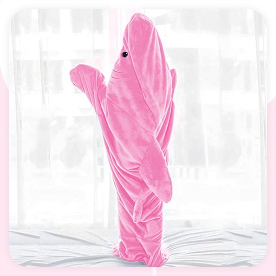 Evelynda™ Shark Blanket™ Roze - Onesie - Haai Deken - Hoodie Deken - Shark Blanket - Fleece Deken - Maat S - Voor Lengte 100CM TOT 120CM - Evelynda