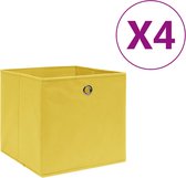 vidaXL-Opbergboxen-4-st-28x28x28-cm-nonwoven-stof-geel