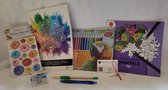 LIBOZA - Kleurboek - Paars - Wordt je rustig van - 72 kleurplaten (zie video) - Tekenblok - 30 kleurtjes - Puntenslijper/gum/potlood - Pen - Bloemstickers - ECO-pen - Hobby - Cadeau Moederdag/Vaderdag - Verjaardag - Volwassenen en kinderen - Kleuren