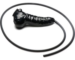 XR Brands Guzzler - Realistische Penis Sheath met Tube penishoes - Zwart