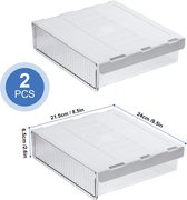 2 Stks Onder Bureaulade, Zelfklevende Onder-Bureau Opslag Grote Capaciteit Verborgen Onder Tafel Lade Zwart voor Kantoor Thuis School Opslag Organizer 9.5x8.5x2.6In.