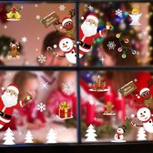 Kerst raamstickers, stickers voor ramen, herbruikbare sneeuwvlokken stickers, kerstman, schattige elanden, raamdecoratie, pvc-stickers
