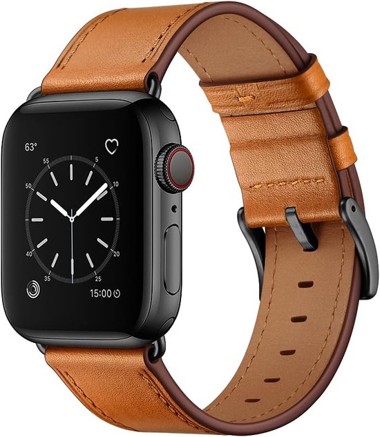 Leren Horloge Bandje Geschikt voor ALLE Apple Watch - Echt Leer - Geschikt voor Apple Watch 42 / 44 / 45 / 49 mm - Series 1 2 3 4 5 6 7 8 9 SE