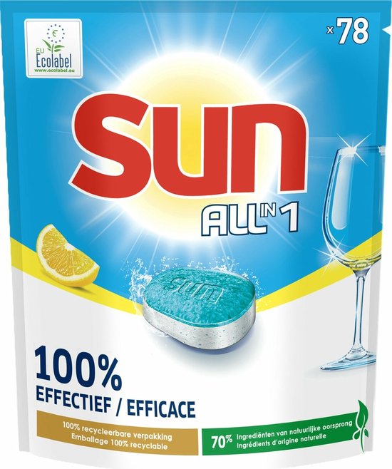 Sun - All-in One - Vaatwastabletten - Citroen - 78 tabs