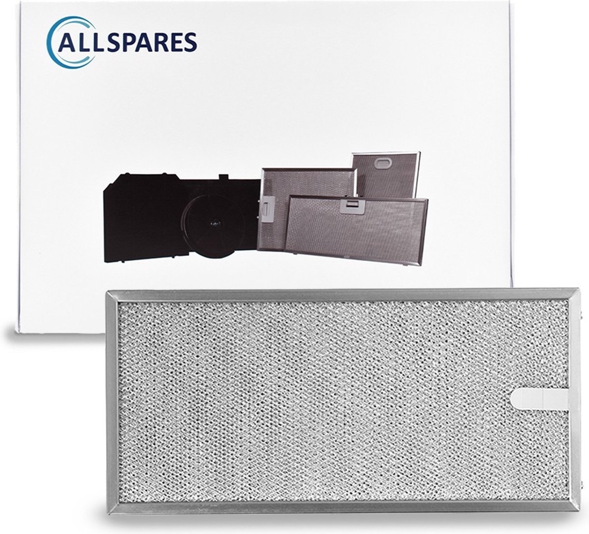 AllSpares Metaalfilter voor afzuigkappen geschikt voor Novy 563-8036 (325x153x8mm)