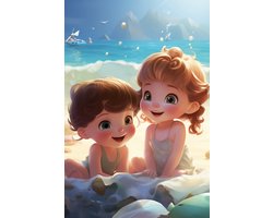 Naar het Strand - Kindjes aan het Strand - Strand - Kinder - Kinderkamer - Dieren - Babykamer - posters - formaat 50x70cm - Wanddecoratie - S1232YR