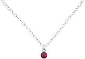 Luda | Ketting 925 zilver met robijn edelsteen | Halsketting Dames Sterling Zilver | Cadeau Vrouw