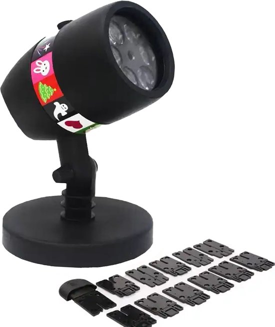 Projecteur de Noël LED avec motifs de Noël en mouvement - Éclairage de Noël intérieures et extérieures - Décorations de Noël - Projecteur - Siècle des Lumières - Zwart