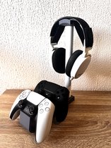 Universele dubbele controller en headset bureaustandaard - Gaming stand - Grijs/Wit