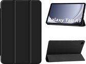 Hoes Geschikt voor Samsung Galaxy Tab A9 hoes – tri-fold bookcase met auto/wake functie - 8,7 Inch – Zwart