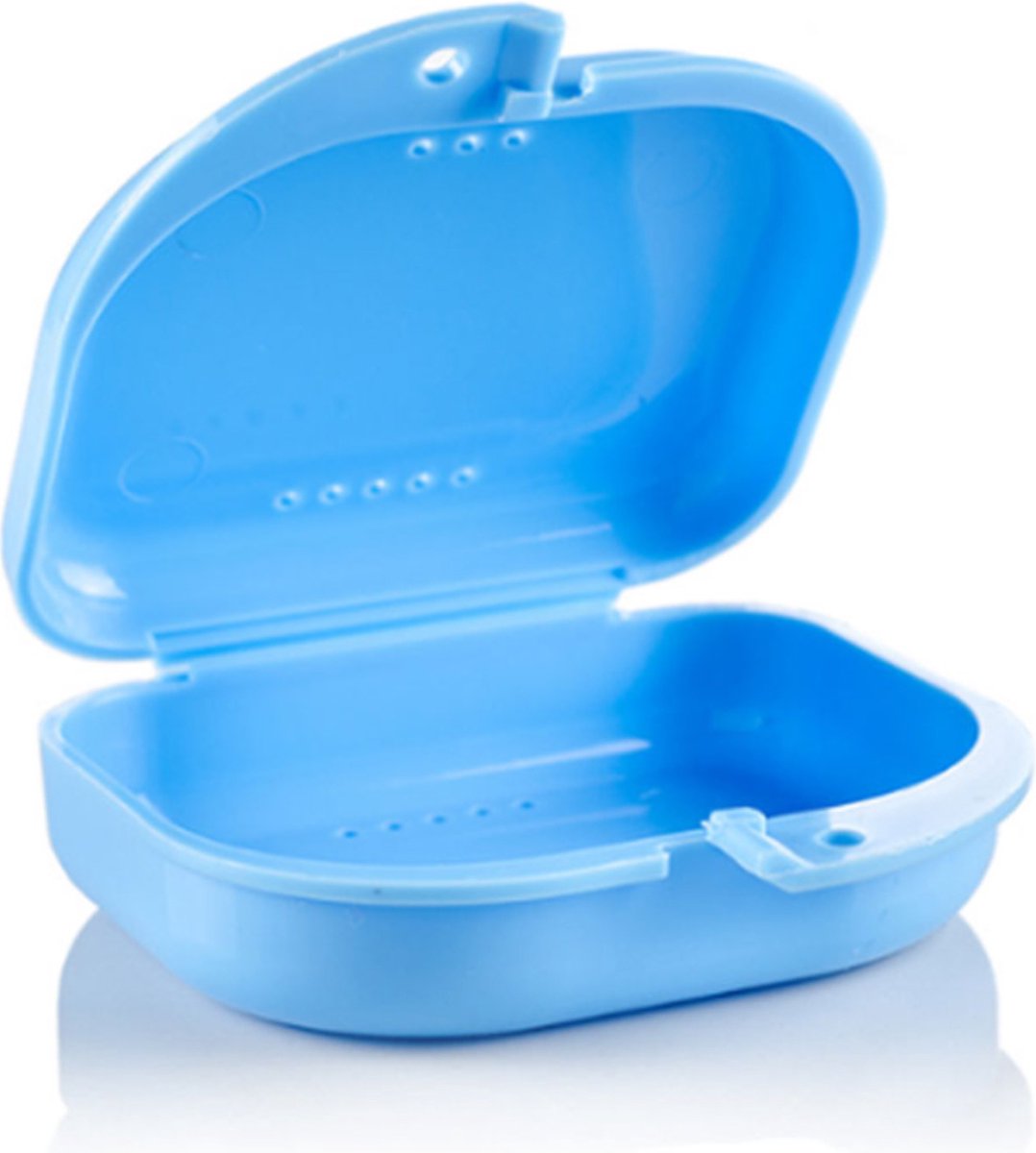 Goedkoopste Gebitsbakje geschikt voor prothese/beugels/sportbitjes/aligners – Kunststof beugelbakje voor aligner – Blauw prothese doosje – geschikt voor sport bitjes – Blauw