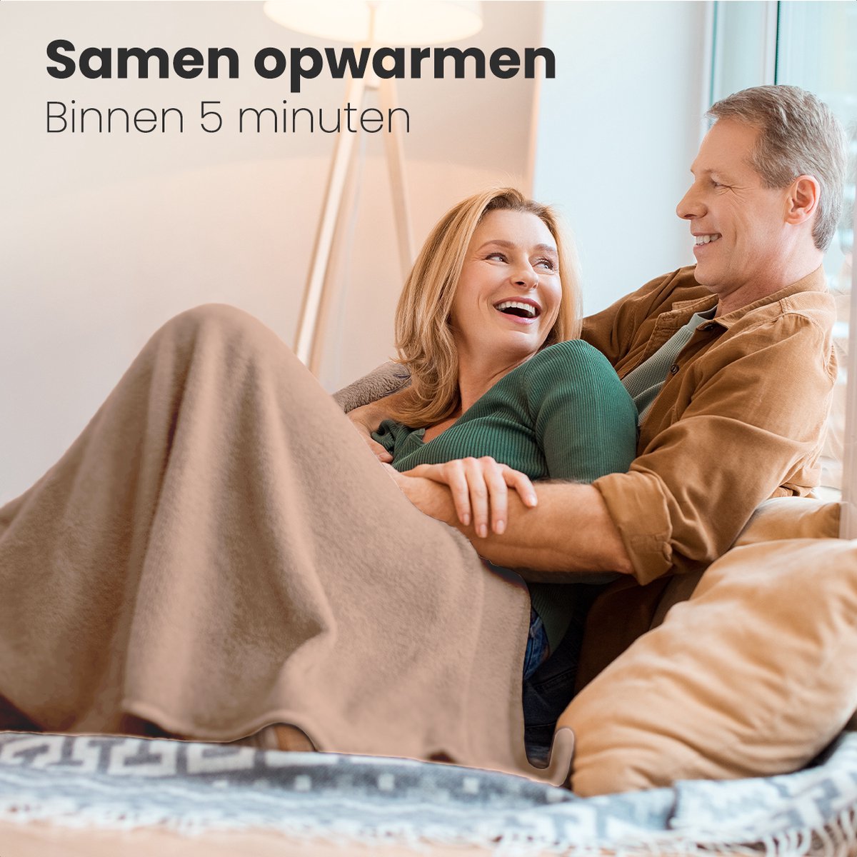 Afbeelding 3 van Auronic Elektrische Deken - Warmtedeken - 9 Warmtestanden - 2 Persoons - 200x150 - Verwarmingsdeken - Lichtbruin