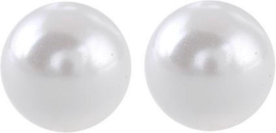 Boucles d'oreilles Behave Pearl - Femme - Boucles d'oreilles clous perle Wit 10 mm de diamètre - Boucles d' Boucles d'oreilles pendantes - Boucles d'oreilles clous