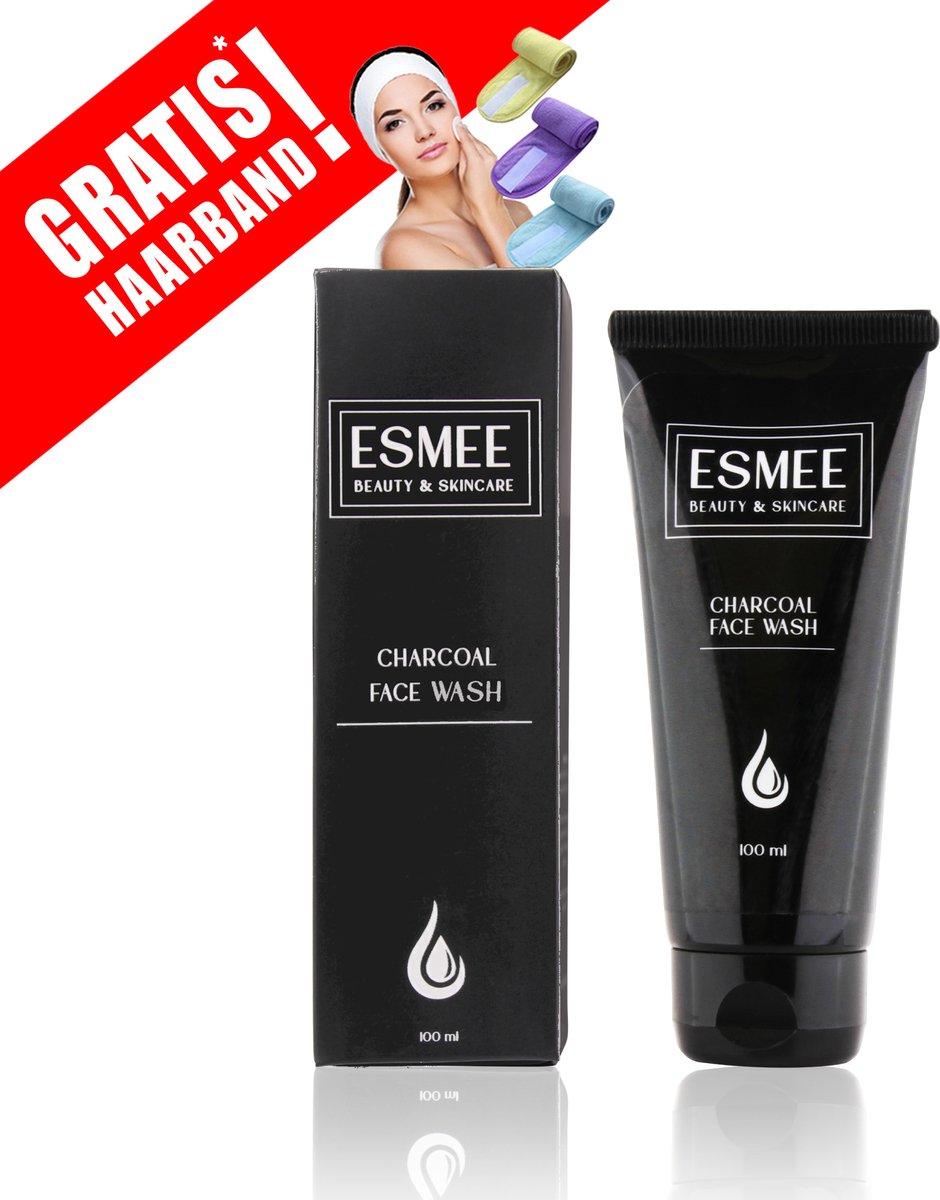 Official Esmee Charcoal Face Wash-Gezicht-Huidverzorging-Face wash-Gezicht reiniging-Face wash mannen-Face wash vrouwen-Make up cleaner-100ML