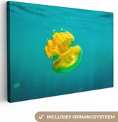 Canvas Schilderij Kwal - Oceaan - Geel - 60x40 cm - Wanddecoratie