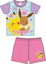 Pokemon shortama - roze - Pikachu Friends Forever pyjama - maat 128