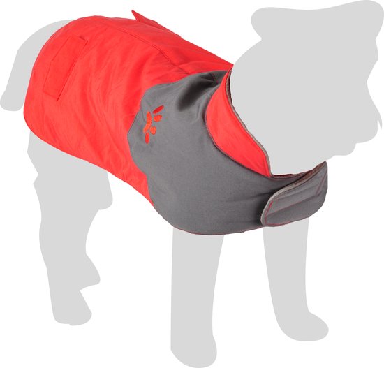 Hondenjas – Regenjas hond – Water- en winddichte hondenregenjas met fleece – Flamingo Regenjas Juno Rood – 45 cm