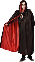 cape zwart met kap - rode voering - dracula halloween - venetiaans