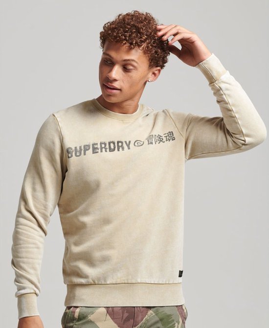 Superdry Vintage Corp Logo Sweatshirt Beige L Man
