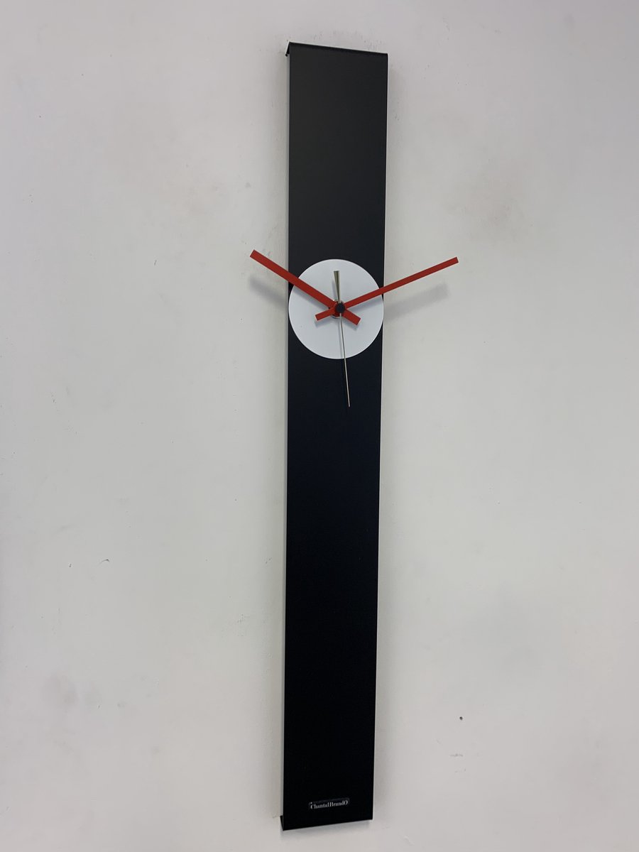 Wandklok CHANTALBRANDO SUMMIT BLACK & WHITE MODERN DESIGN = ZWART & WIT