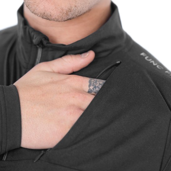 Func Factory mannen Longsleeve Pully Ashton zwart melange maat M van Func Factory — afbeelding 3