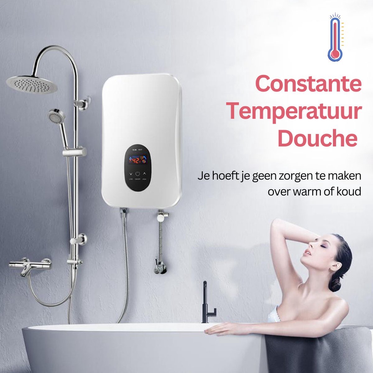 Doorstroomverwarmer met Douchekop Set Touchscreen 2023 Model