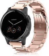 Stalen Smartwatch bandje - Geschikt voor  Garmin Vivoactive 4s stalen band - 40mm - rosé goud - Horlogeband / Polsband / Armband