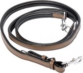 Duvo+ Metal leder leiband duo Taupe 100-200cm/22mm