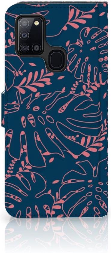 Portefeuille Samsung Galaxy A21s Coque Compatible avec Feuilles De Palmier