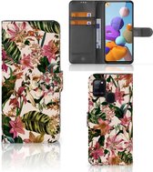 GSM Hoesje Geschikt voor Samsung Galaxy A21s Fotohoesje ontwerpen Flowers