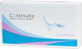 Continuity maandlenzen silicone hydrogel maandlenzen -2,50 - 6 stuks - maand lenzen